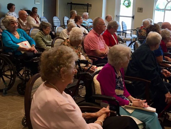 The congregation gathered for worship